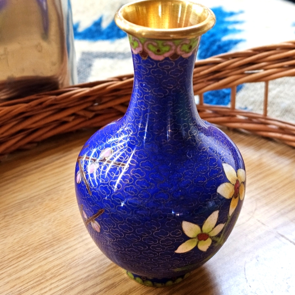 Beautiful Blue Cloisonne Vase